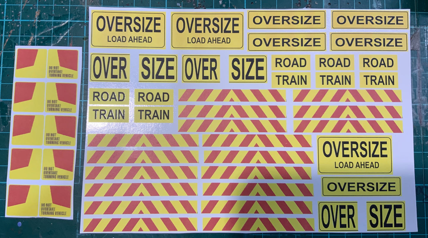 AUSLOWE Truck Part SIGN SET GENERIC SCALE SIGNSET1