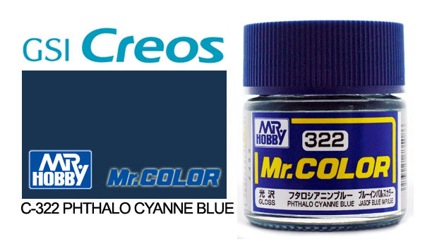 Mr Hobby (Gunze) Aqueous Gloss CYAN BLUE 10ml H322
