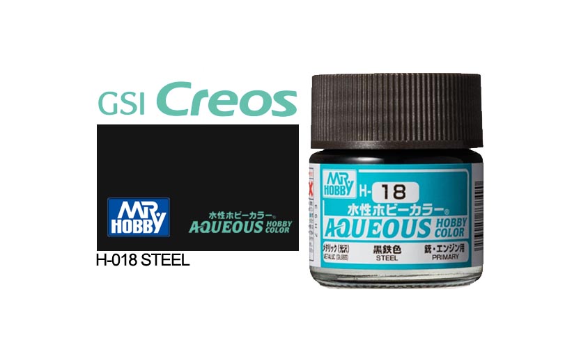 Mr Hobby (Gunze) Aqueous Gloss Metallic STEEL 10ml H018