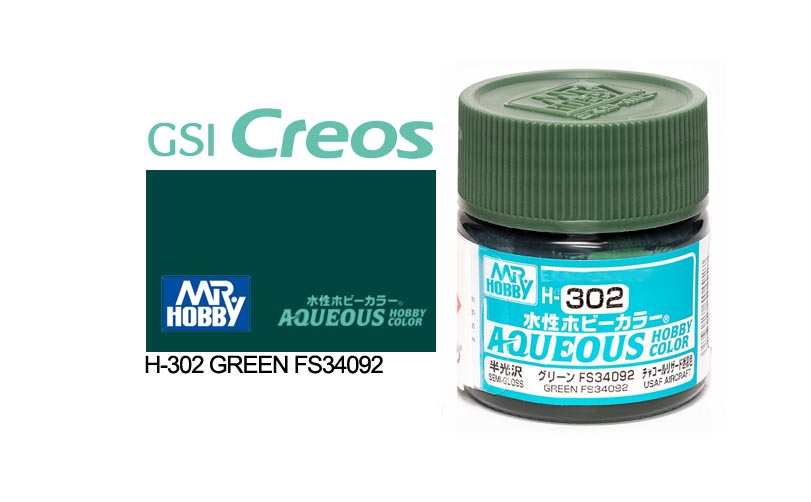 Mr Hobby (Gunze) Aqueous Semi Gloss GREEN FS 36092 10ml H302