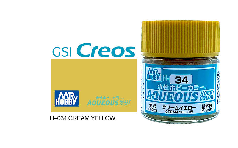 Mr Hobby (Gunze) Aqueous Gloss CREAM YELLOW 10ml H034