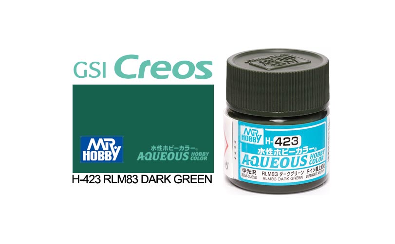 Mr Hobby (Gunze) Aqueous Semi Gloss RLM83 DARK GREEN 10ml H423
