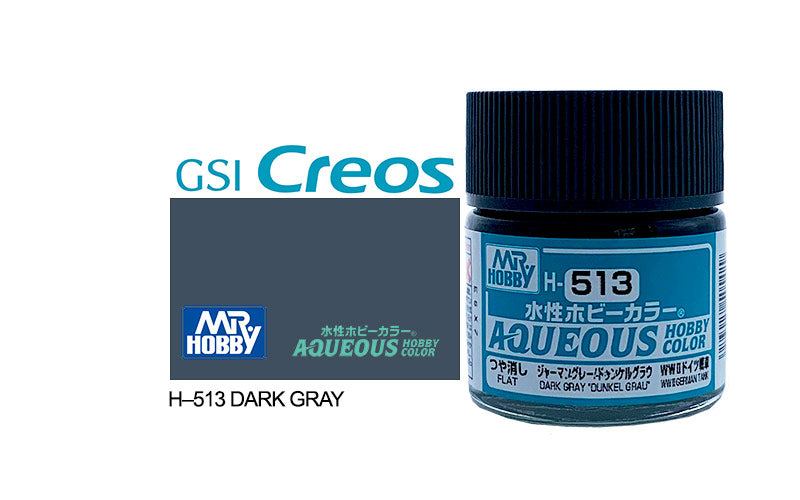 Mr Hobby (Gunze) Aqueous Flat DARK GREY/DUNKEL GRAU 10ml H513