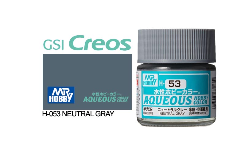 Mr Hobby (Gunze) Aqueous Semi Gloss NEUTRAL GREY 10ml H053