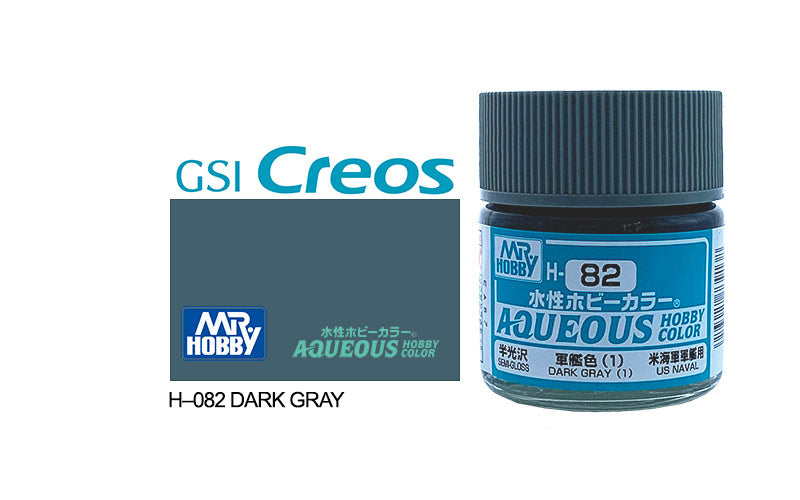 Mr Hobby (Gunze) Aqueous Semi Gloss DARK GREY 1 10ml H082