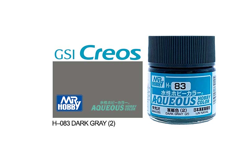 Mr Hobby (Gunze) Aqueous Semi Gloss DARK GREY 2 10ml H083