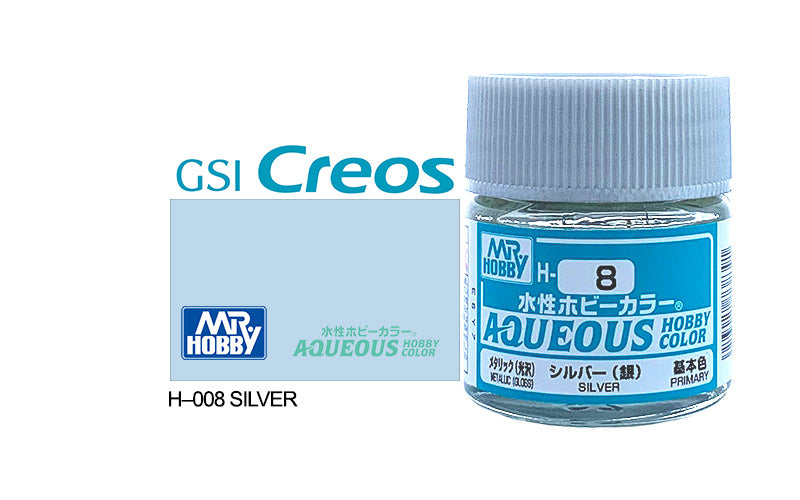Mr Hobby (Gunze) Aqueous Gloss Metallic SILVER 10ml H008
