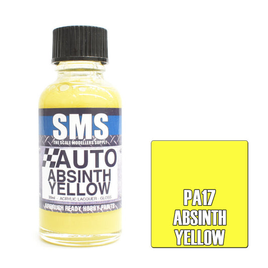 SMS Auto Colour Premium Acrylic Lacquer ABSINTH YELLOW 30ml PA17