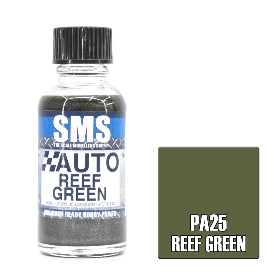 SMS Auto Colour Premium Acrylic Lacquer REEF GREEN 30ml PA25
