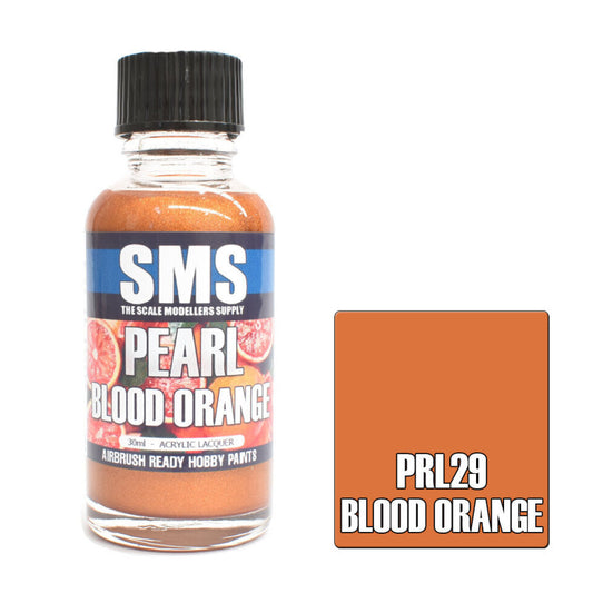 SMS Pearl Acrylic Lacquer Colour BLOOD ORANGE 30ml PRL29