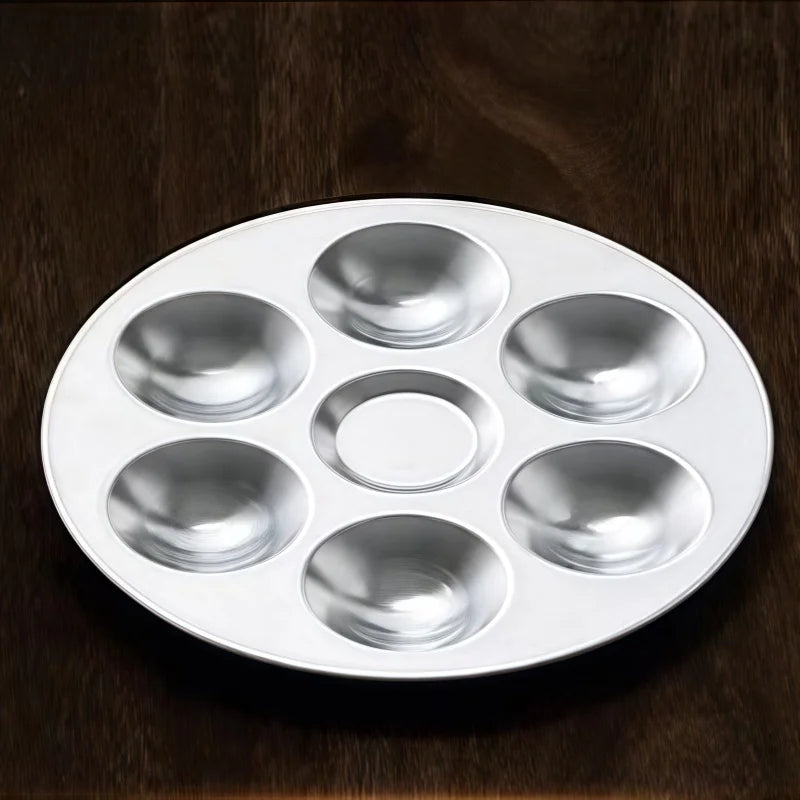 KSM Round Aluminum painting pigment palette 6 well