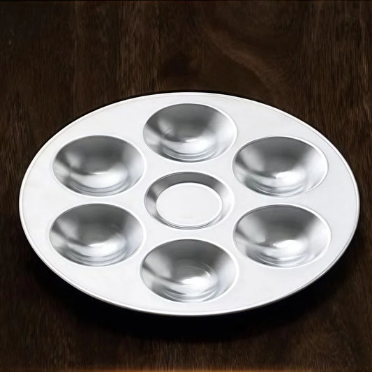 KSM Round Aluminum painting pigment palette 6 well
