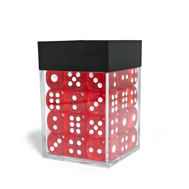 KSM Acrylic 12MM D6 Transparent Dice Set RED (36pcs)