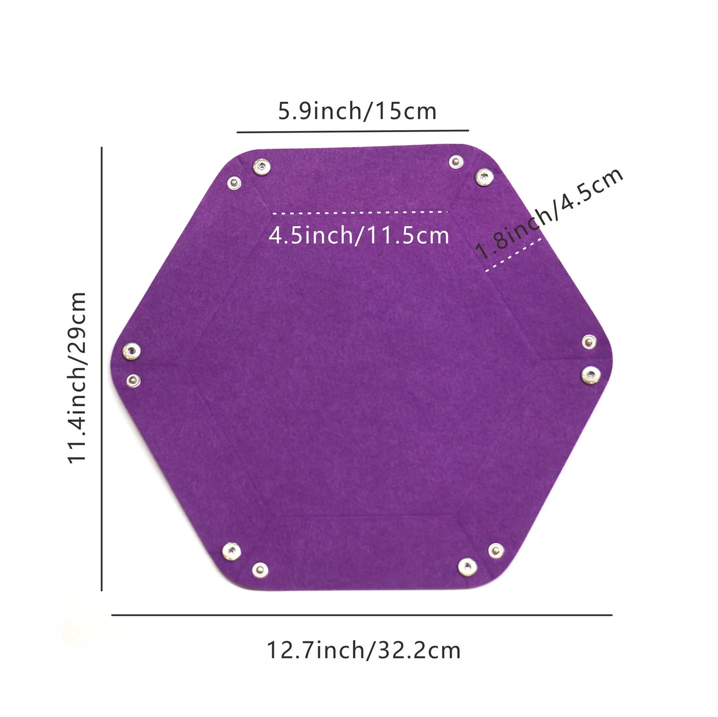 KSM Hexagonal Foldable Felt Dice Rolling Tray 23cm RED 1pc