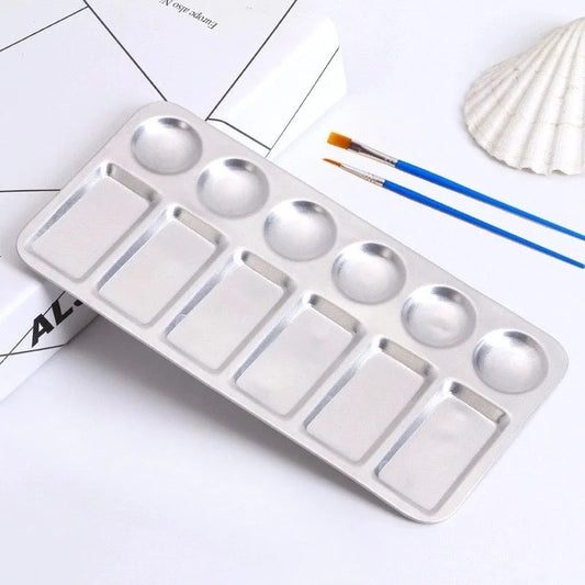 KSM Long Rectangle Aluminum painting pigment palette 12 well