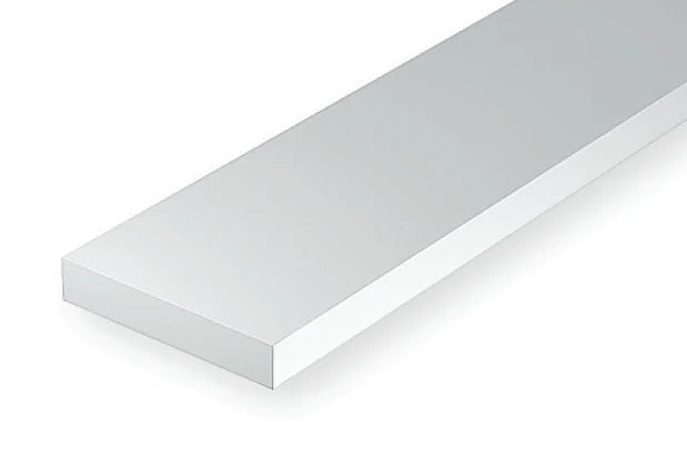 Evergreen White Polystyrene Strip 0.250 x 0.250 x 14" / 6.3 x 6.3 x 35cm (3pce) 199