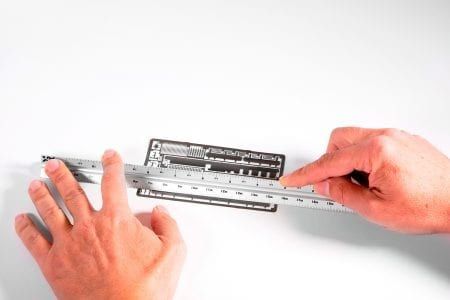 AK Metallic Multi Scale Triangular Ruler