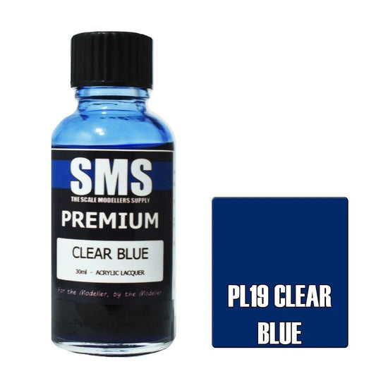 SMS Premium Acrylic Lacquer Colour Clear Blue PL19