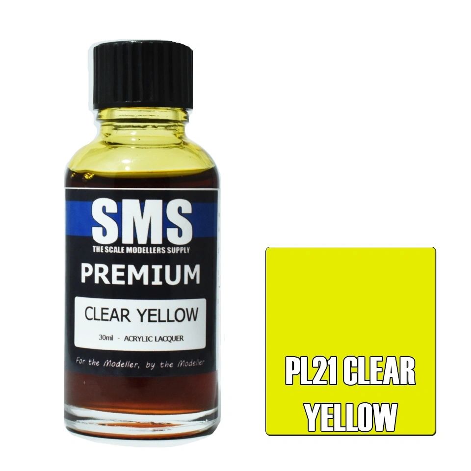SMS Premium Acrylic Lacquer Colour Clear Yellow PL21