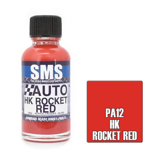 SMS Auto Colour Premium Acrylic Lacquer HK ROCKET RED PA12