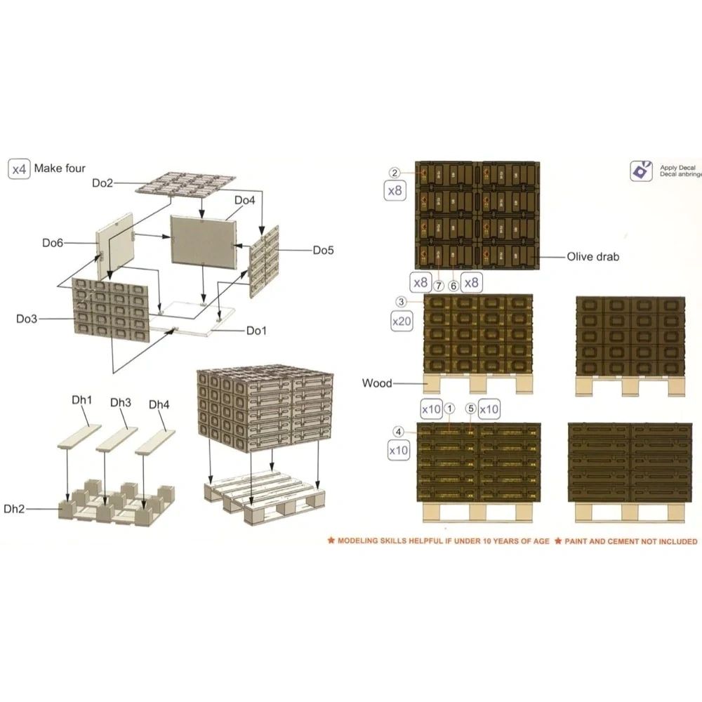 Gecko Models 1/35 British L31A3 2 Shells 105mm Ammo Boxes W/Pellet Set