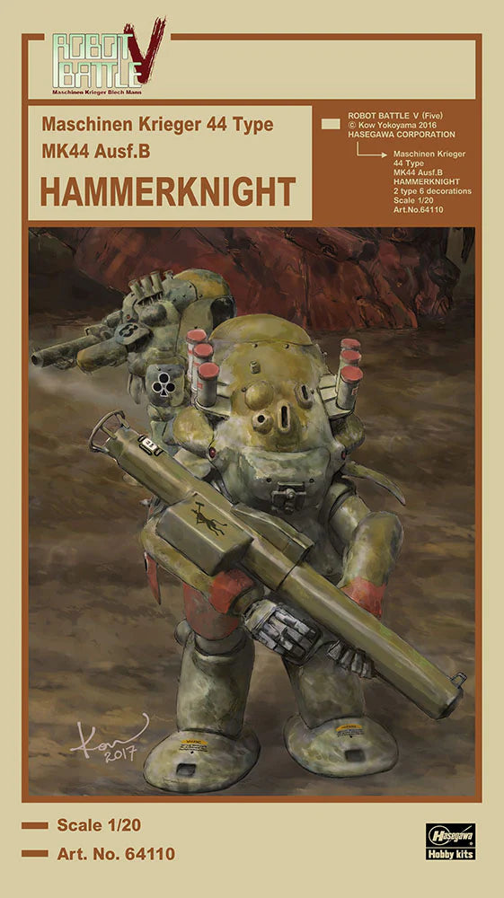 Hasegawa 1/20 ROBOT BATTLE V Maschinen Krieger 44 Type MK44 Ausf.B HAMMERKNIGHT H64110