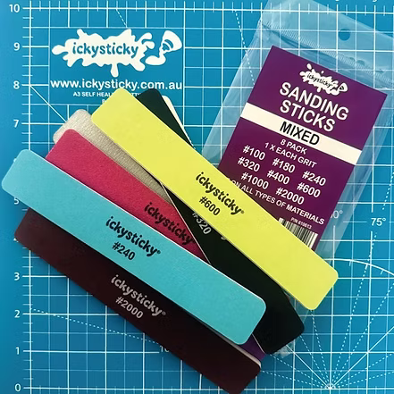 Ickysticky Sanding Sticks MIXED – 1 X EACH GRIT #100/180/240/320/400/600/1000/2000 (8pce) 610613