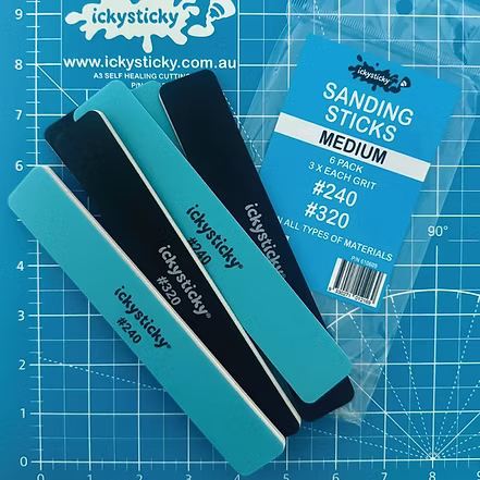 Ickysticky Sanding Sticks MEDIUM – #240 / #320 (6pce) 610609