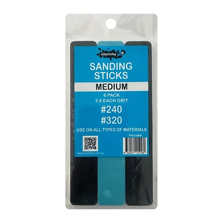 Ickysticky Sanding Sticks MEDIUM – #240 / #320 (6pce) 610609