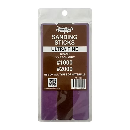 Ickysticky Sanding Sticks ULTRA FINE - #1000 / #2000 (6pce) 610611