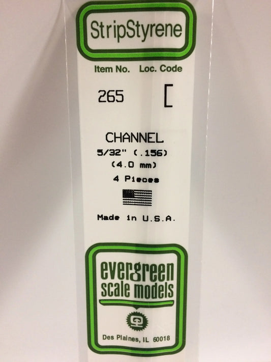 Evergreen White Polystyrene Channel 0.156" / 4.0mm x 35cm (4pce) 265