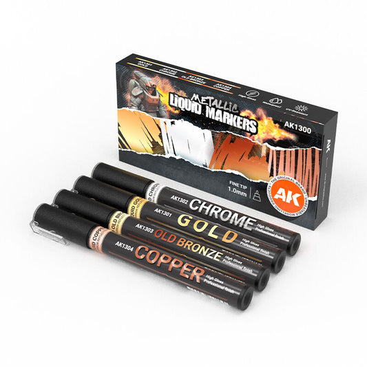 AK Interactive Metallic Markers 4 Colour Set AK1300