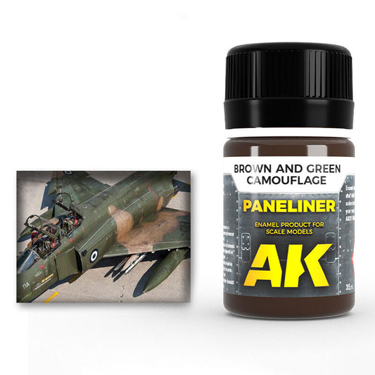AK Interactive Enamel Paint Paneliner BROWN and GREEN CAMOUFLAGE 35ml AK2071