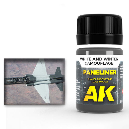 AK Interactive Enamel Paint Paneliner WHITE and WINTER CAMOUFLAGE 35ml AK2074