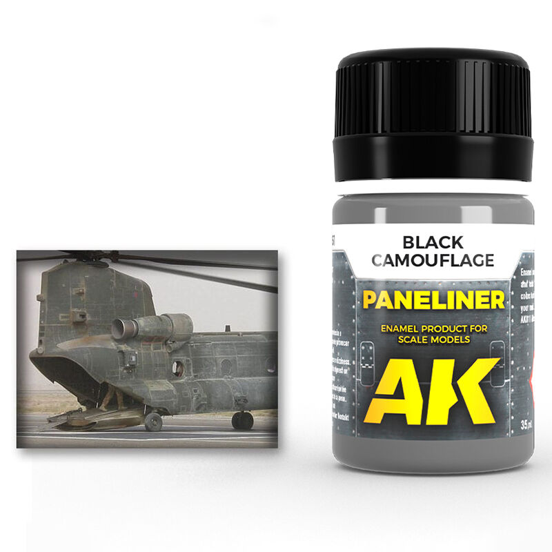 AK Interactive Enamel Paint Paneliner BLACK CAMOUFLAGE 35ml AK2075
