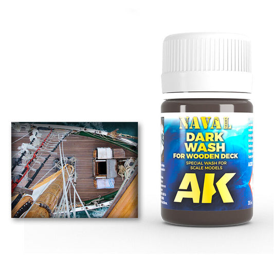AK Interactive Enamel Naval DARK WASH for WOOD DECKS 35ml AK301
