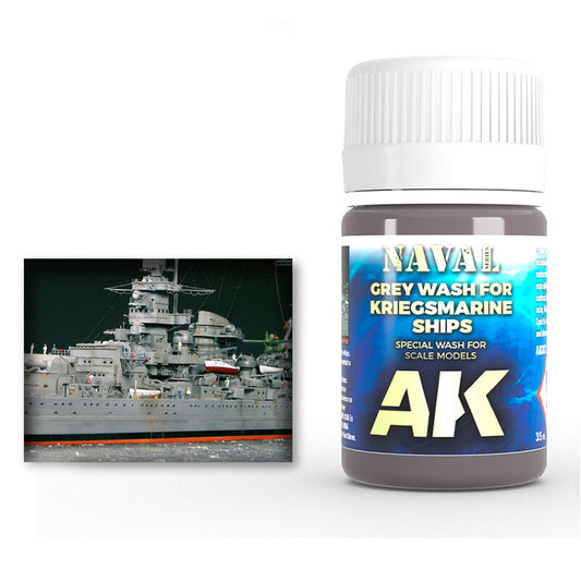 AK Interactive Enamel Naval GREY WASH for KRIEGSMARINE SHIPS 35ml AK303