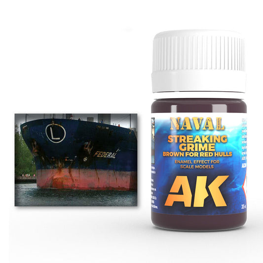 AK Interactive Enamel Naval BROWN STREAKING for RED HULLS 35ml AK304