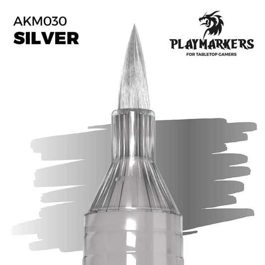 AK Interactive Playmarkers Acrylic Paint Marker SILVER AKM030
