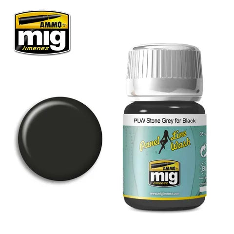 AMMO PANEL LINE WASH STONE GREY FOR BLACK 35ML AMIG1615