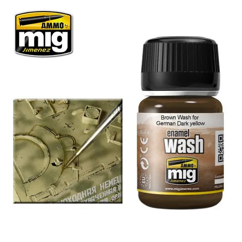 Ammo Enamel Washes BROWN WASH FOR GERMAN DARK YELLOW 35ml AMIG1000
