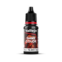 Vallejo Game Colour Acrylic Paint BLACK 18ml 72.051