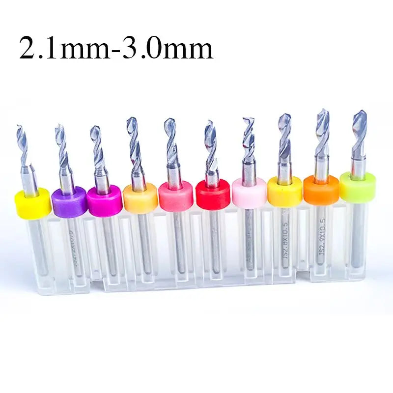 KSM Carbide Micro Drill Bits 10pce (2.1-3.0mm) KSMDBS2130