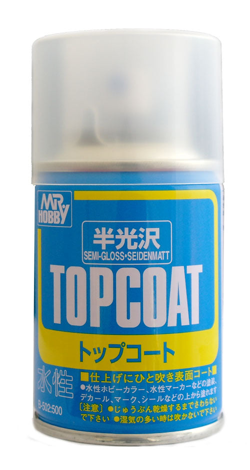 Mr Hobby (Gunze) Mr Topcoat Spray SEMI GLOSS CLEAR 88ml B502