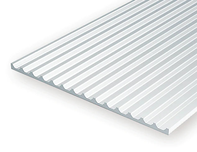 Evergreen White Polystyrene 0.100"(2.5mm) Board N Batten Siding 0.040" / 1.0mm x 35cm (1pce) 4543
