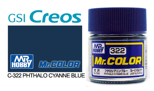 Mr Hobby (Gunze) Aqueous Gloss CYAN BLUE 10ml H322