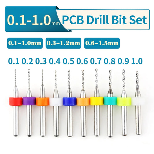 KSM Carbide Micro Drill Bits 10pce (0.1-1.0mm)