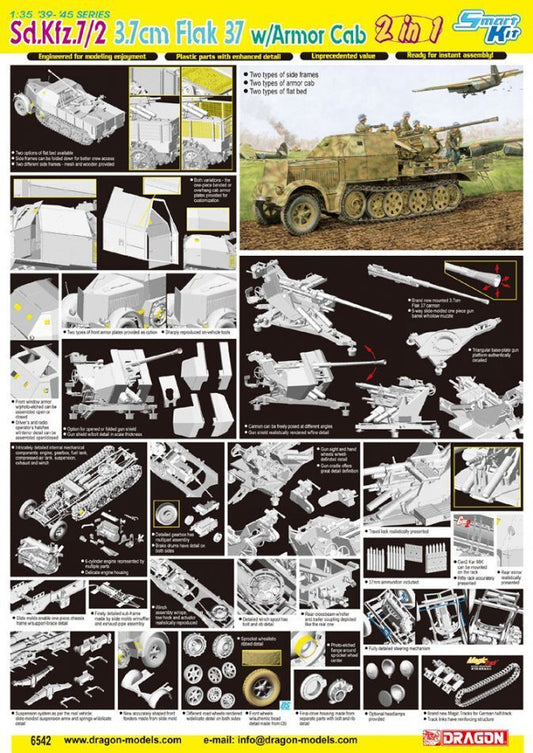 Dragon 1/35 Sd.Kfz.7/2 3.7cm Flak 37 w/Armor Cab 6542