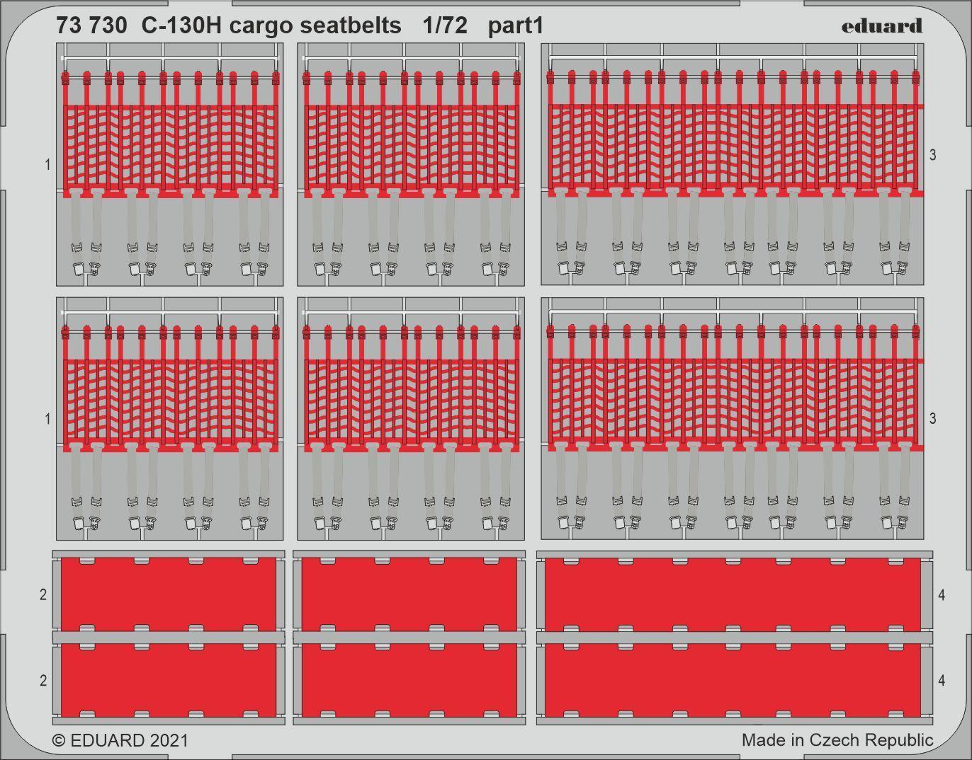 Eduard Photo etched parts 1/72 C-130H Cargo Seatbelts 73730
