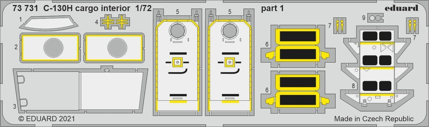 Eduard Photo etched parts 1/72 C-130H Cargo Interior 73731